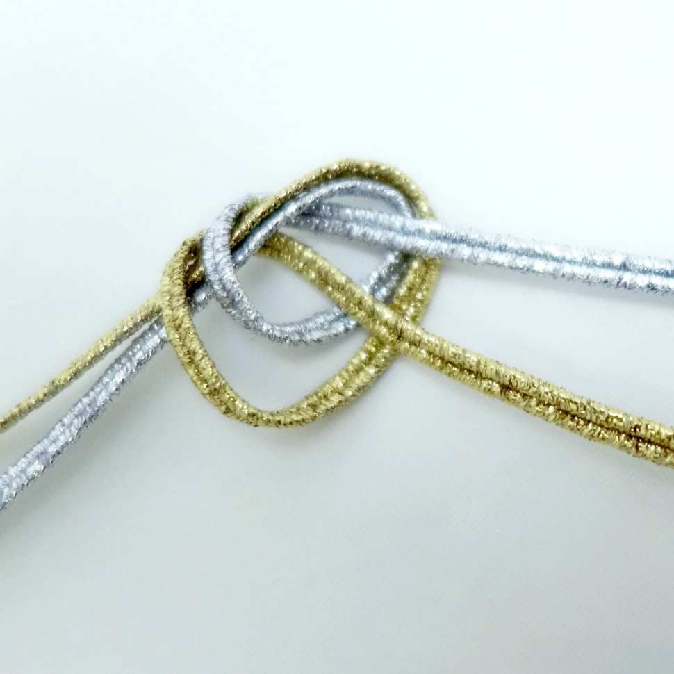 Soutache textile cords in gold and silver lurex